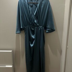 Zara- Elegant Teal Wrap Dress
